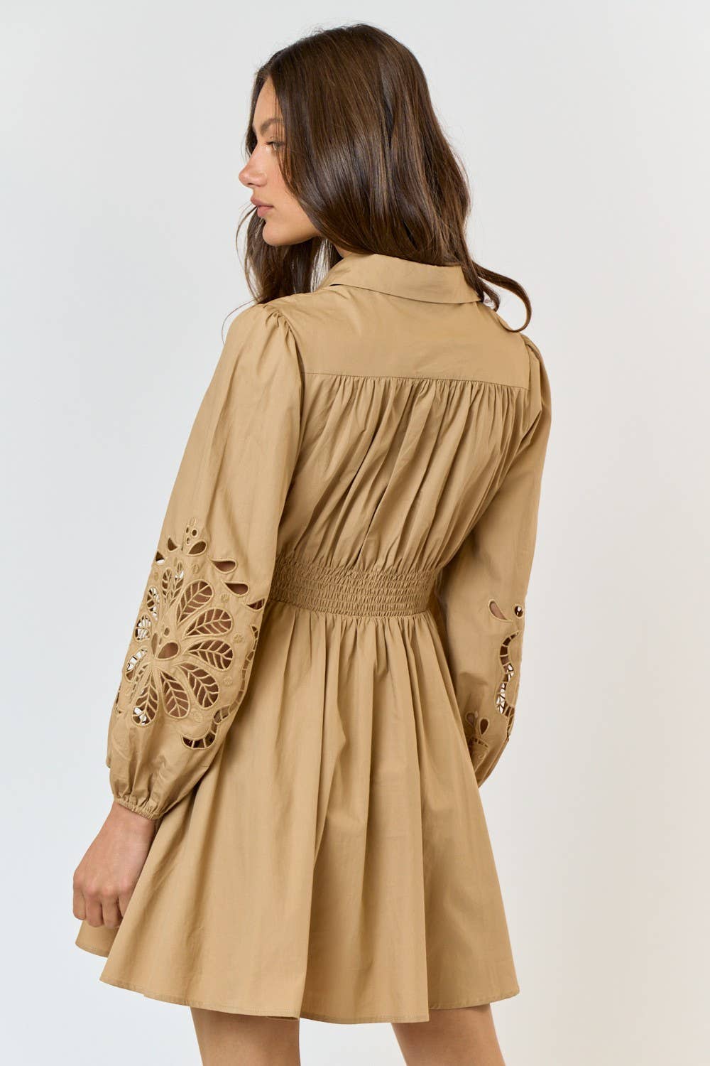 Embroidered Shirt Dress