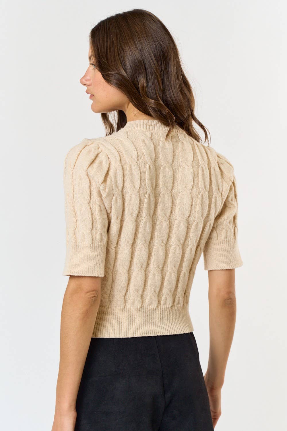 Jeweled Cable Knit Sweater