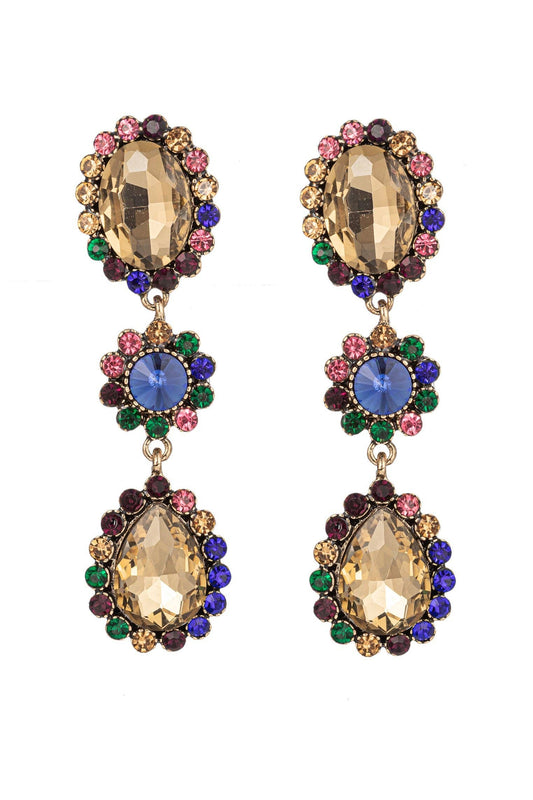 Blue Cascade Statement Earrings
