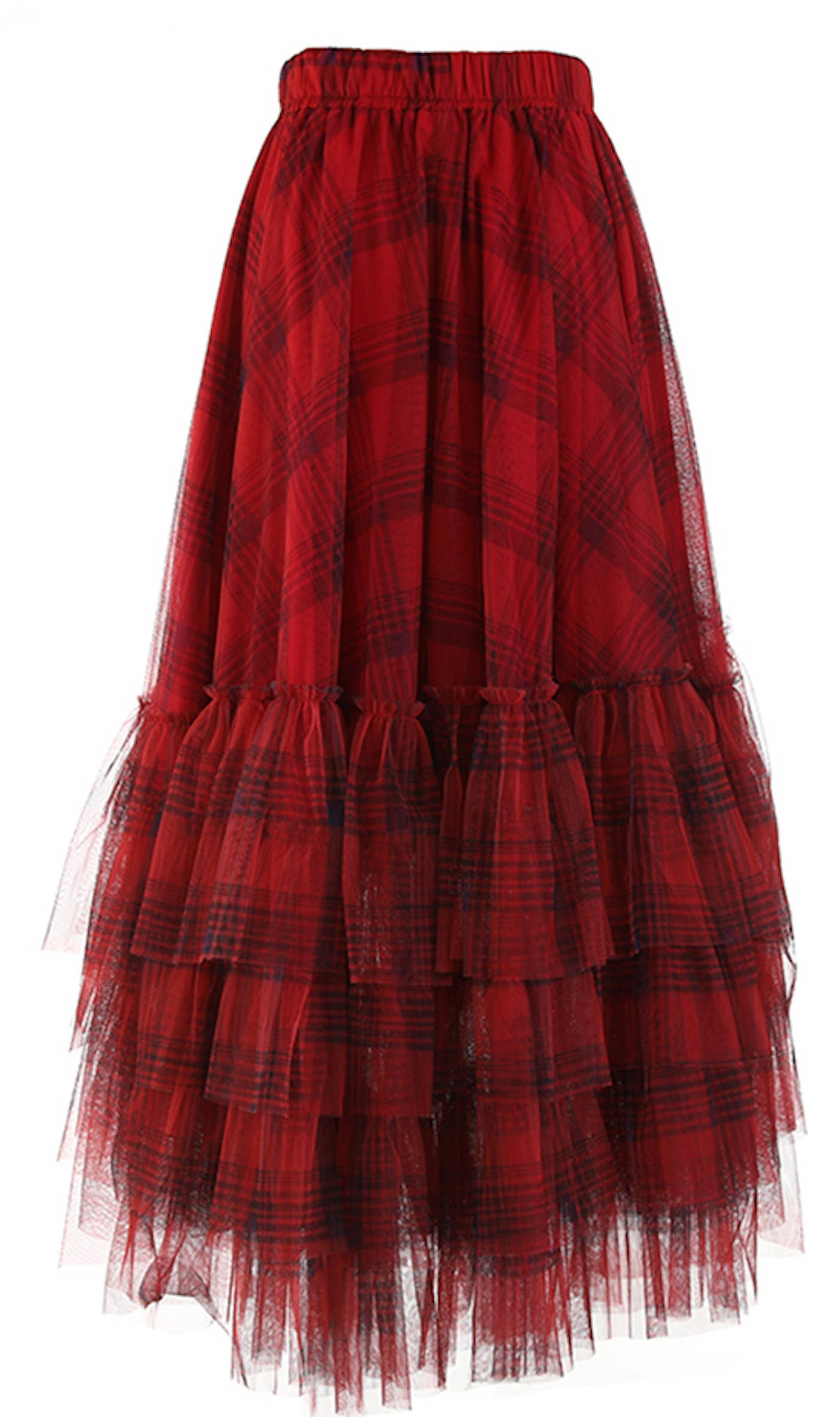 Plaid Tulle Skirt