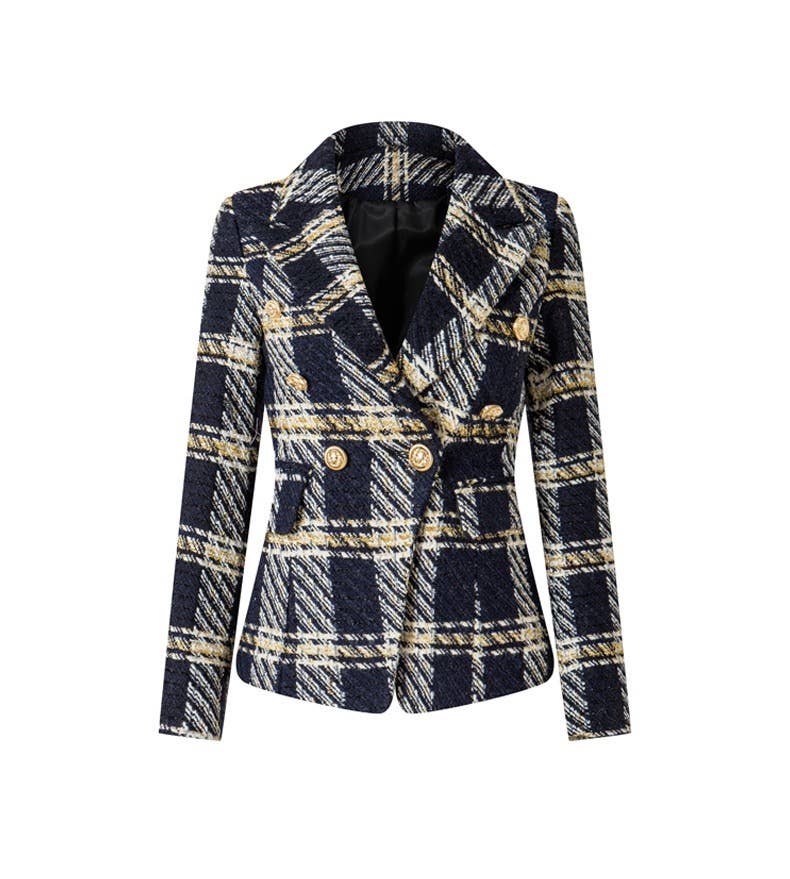 Plaid Tweed Blazer