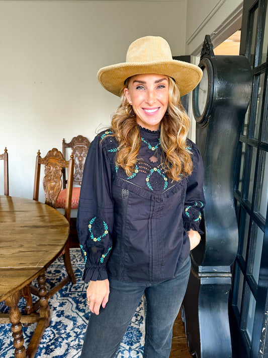 Embroidered Georgie Top